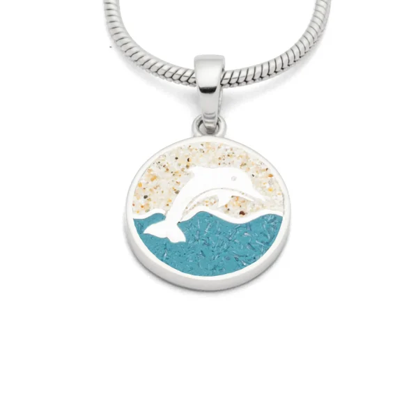 Anhänger*Dur schmuck Anhänger "Delfin" Strandsand/Steinsand blau