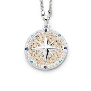 Anhänger*Dur schmuck Anhänger "Kompassrose 2.0" Zirkonia und Strandsand