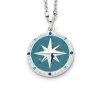 Anhänger*Dur schmuck Anhänger "Kompassrose 2.0" Zirkonia und blauem Steinsand