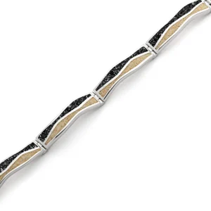 Armbänder*Dur schmuck Armband "Welle Strandsand/Lavasand" rhodiniert 16,5 cm