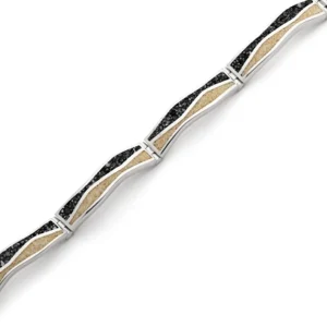 Armbänder*Dur schmuck Armband "Welle Strandsand/Lavasand" 20,5 cm rhodiniert