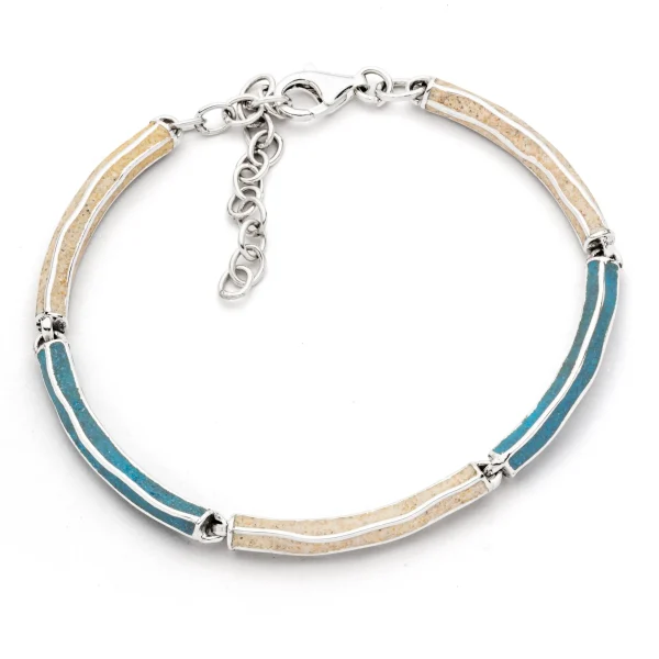 Armbänder*Dur schmuck Armband "Wellenspiel" Strandsand/Steinsand blau