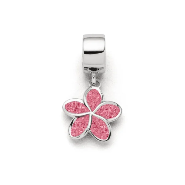 Beads & Charms | Echte Sehnsucht*Dur schmuck Charm "Plumeria Blüte" Steinsand rosa