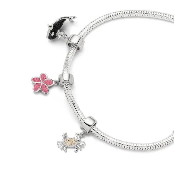 Beads & Charms | Echte Sehnsucht*Dur schmuck Charm "Plumeria Blüte" Steinsand rosa