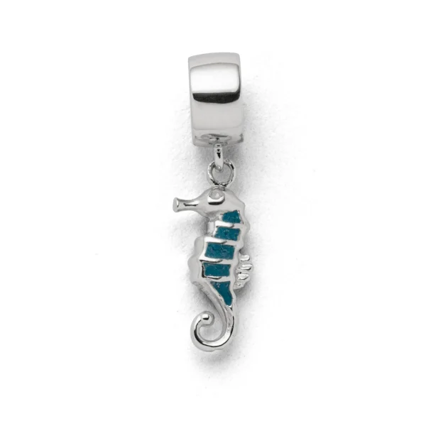 Beads & Charms | Echte Sehnsucht*Dur schmuck Charm "Seepferd" blauer Steinsand