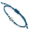 Armbänder*Dur schmuck Cotton-Arm. "Strandwellen" Strandsand/blauer Steinsand 925er Silber