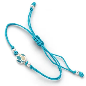 Armbänder*Dur schmuck Cotton-Arm. "Strandwellen" Strandsand/Steinsand blau 925er Silber