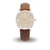 Dur Uhr*Dur schmuck DUR Uhr 36er "Maritim" Strandsand, Lederband braun