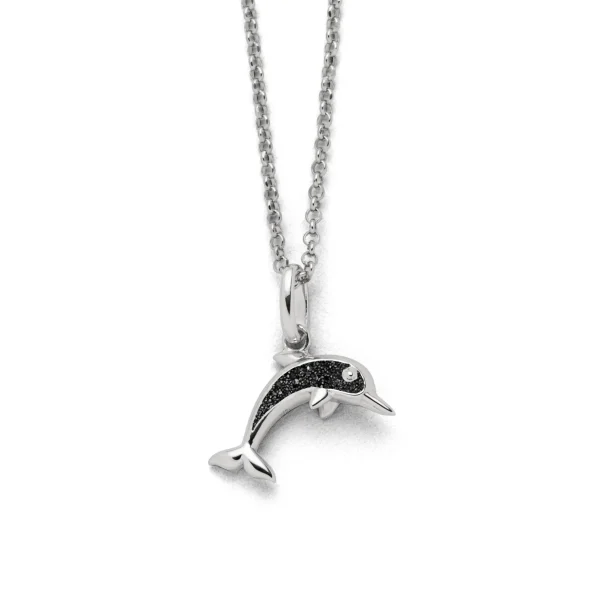 Echte Sehnsucht*Dur schmuck Kette "Delfin" Lavasand