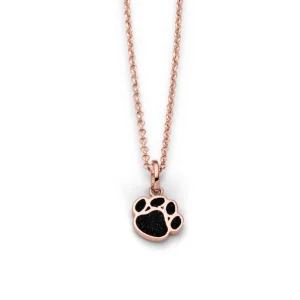 Lucky Dog*Dur schmuck Kette "Pfote" Lavasand rose vergoldet