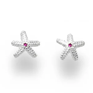 Ohrringe*Dur schmuck Ohrstecker ''Seestern'' Zirkonia pink