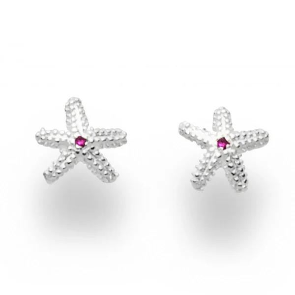 Ohrringe*Dur schmuck Ohrstecker ''Seestern'' Zirkonia pink