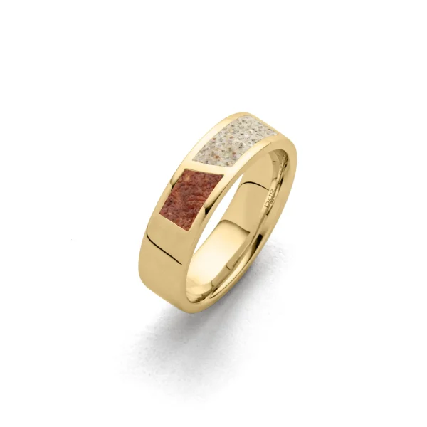 Ringe*Dur schmuck Ring "Duett" Strandsand/Bernsteinsand vergoldet