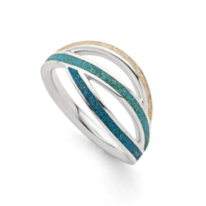 Ringe*Dur schmuck Ring "Ocean Stream" Strandsand/blauer Steinsand