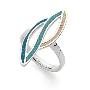 Ringe*Dur schmuck Ring "Ocean Stream" Strandsand/blauer Steinsand