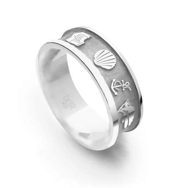 Ringe*Dur schmuck Ring "Ostsee" 7 mm innen matt, hell rhodiniert