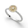 Ringe*Dur schmuck Ring "Sandschale" Perle rhodiniert