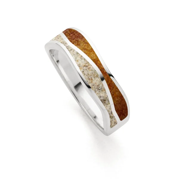 Ringe*Dur schmuck Ring "Welle" Strandsand/Bernsteinsand