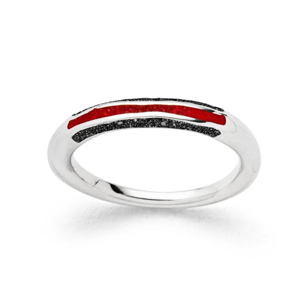 Ringe*Dur schmuck Ring "Wellenspiel" Lavasand/Koralle