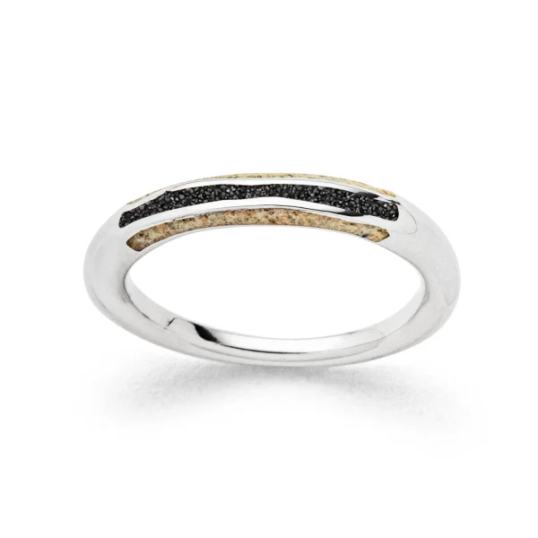 Ringe*Dur schmuck Ring "Wellenspiel" Strandsand/Lavasand