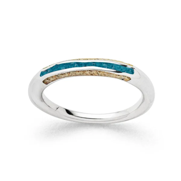 Ringe*Dur schmuck Ring "Wellenspiel" Strandsand/Steinsand blau