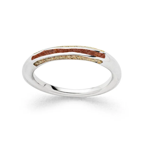 Ringe*Dur schmuck Ring "Wellenspiel" Strandsand/Bernstein