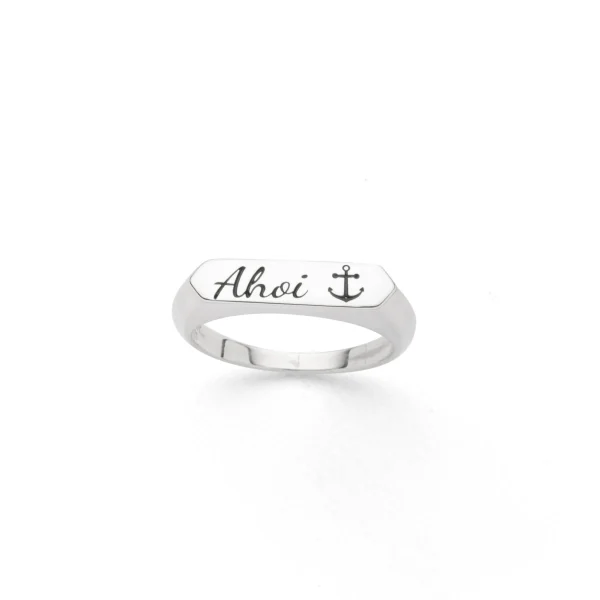 Ringe*Dur schmuck Signet Ring "Ahoi/Anker" oxidiert