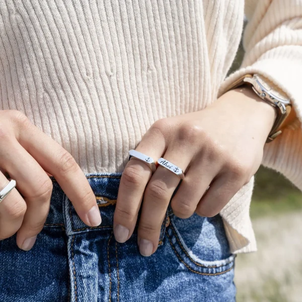 Ringe*Dur schmuck Signet Ring "Ahoi/Anker" oxidiert